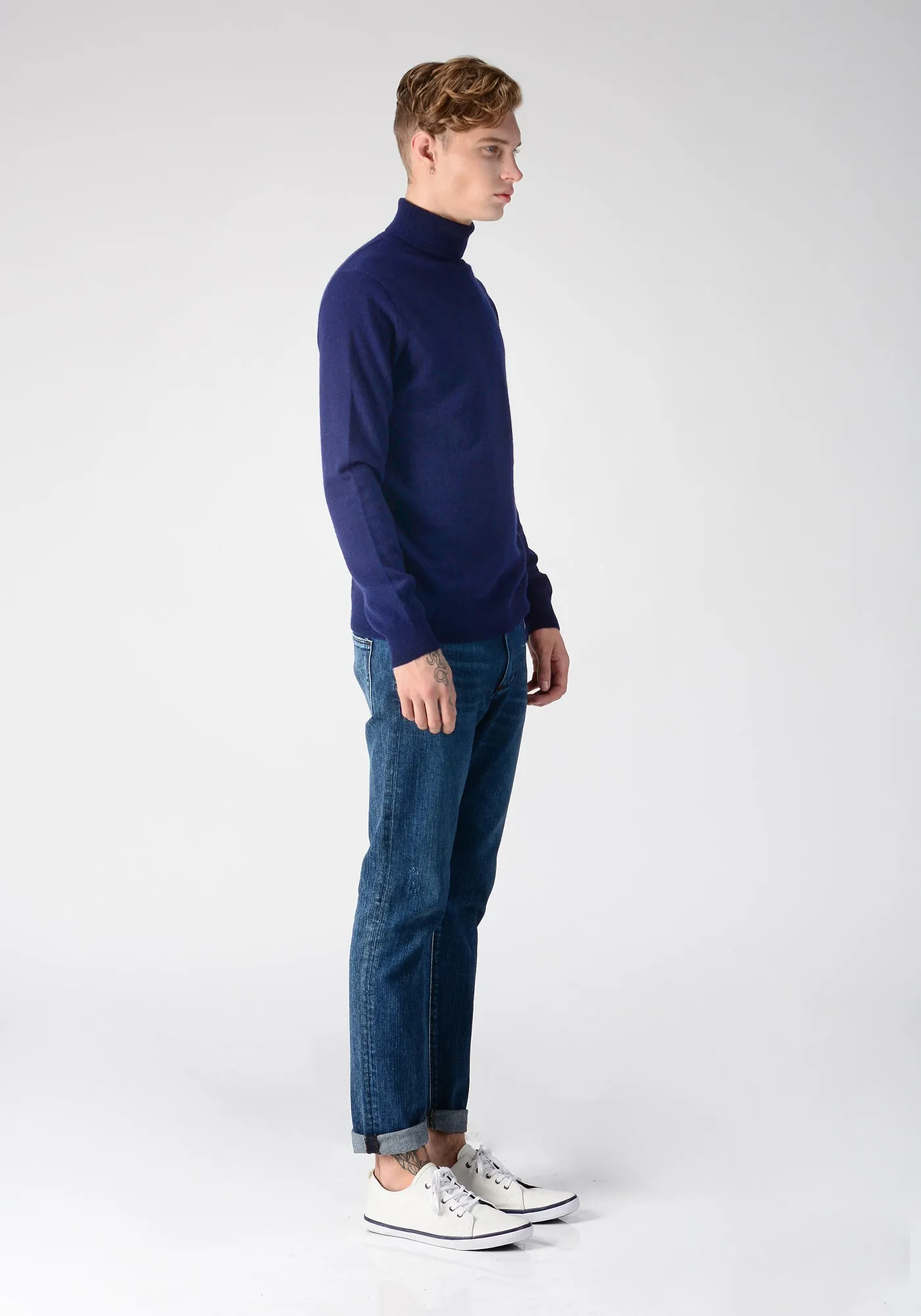 Men Turtleneck Sweater_Navy