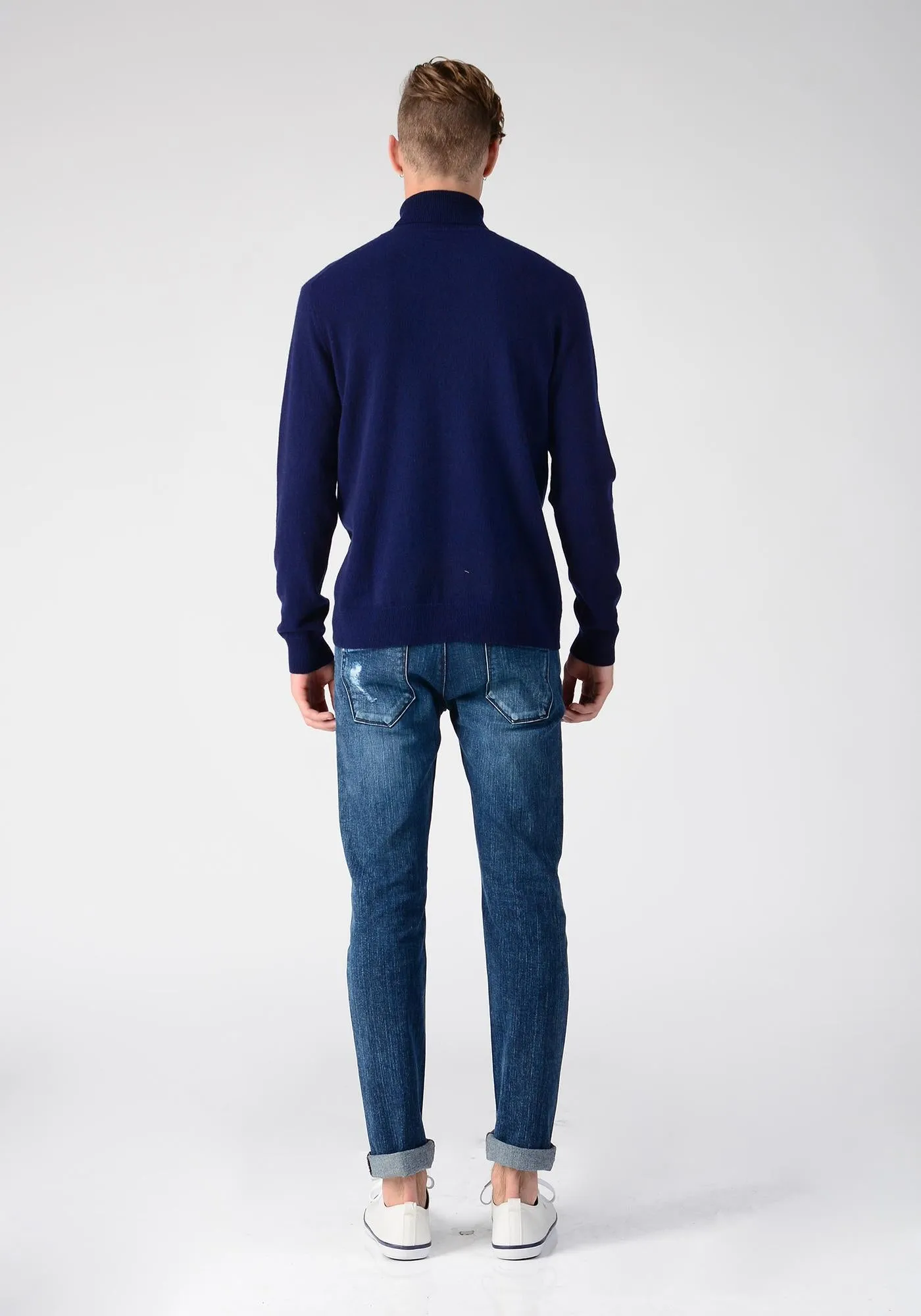 Men Turtleneck Sweater_Navy