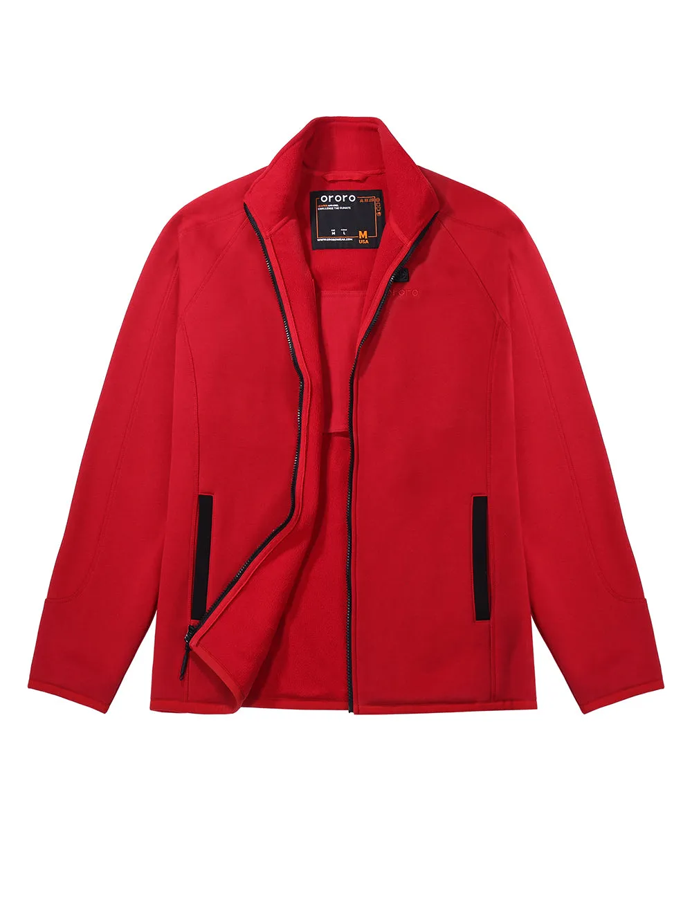 Men's Heated Full-Zip Fleece Jacket - Red