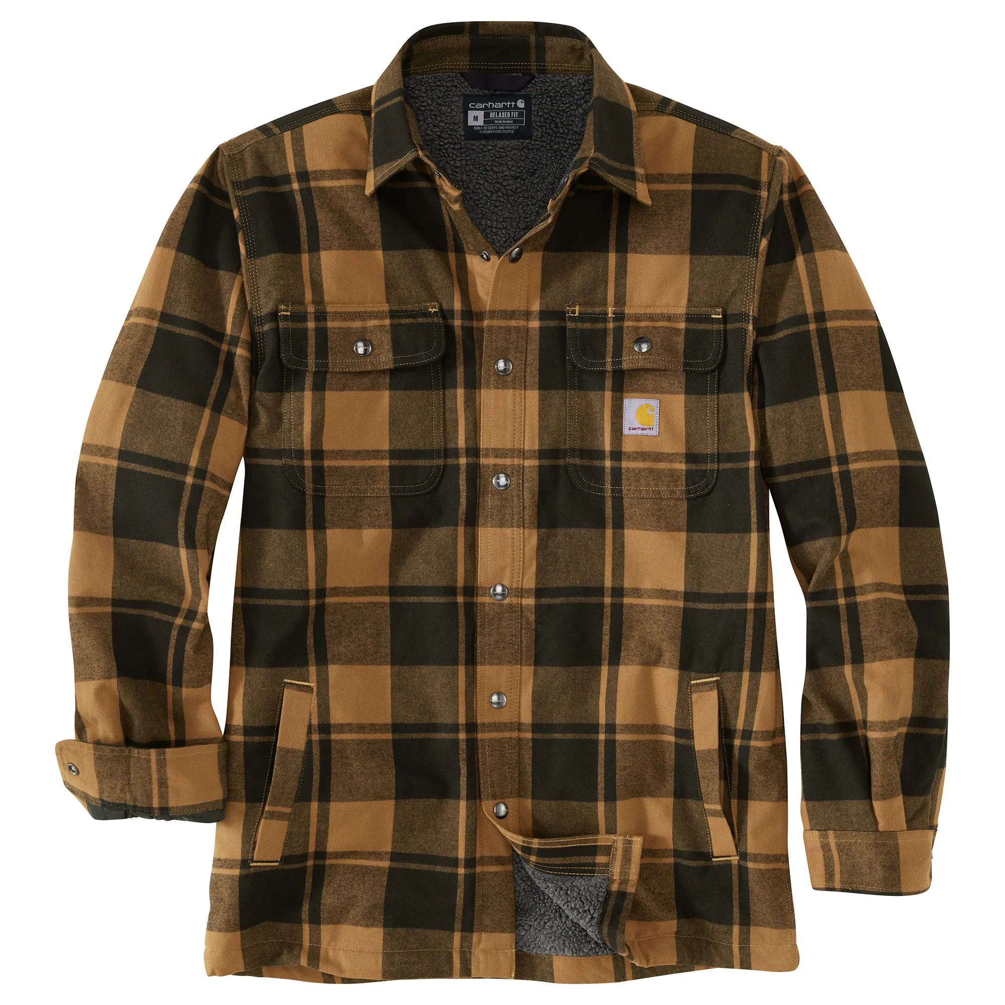 Men's Relaxed Fit Flannel Sherpa-Lined Shirt Jac