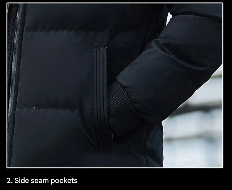 Men's Thick Winter Down Jacket – Warm Stand Collar Cotton Coat for European Winters 8668