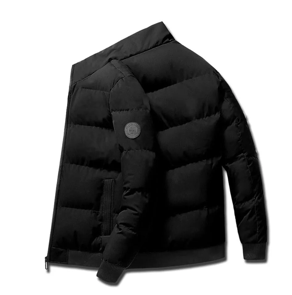 Men's Thick Winter Down Jacket – Warm Stand Collar Cotton Coat for European Winters 8668