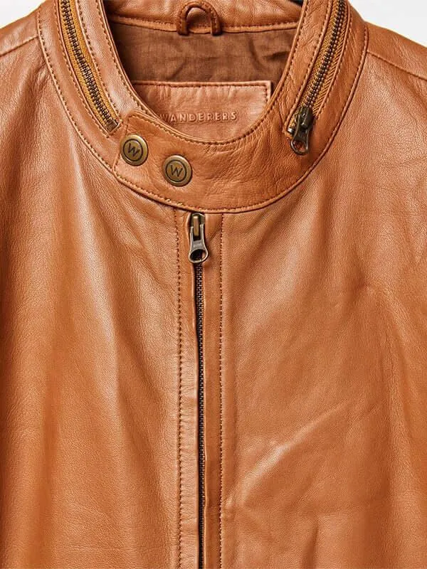 Mens Tokyo Motorbike Tan Leather Jacket