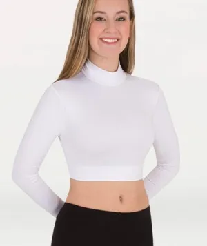 MicroTECH Long Sleeve Turtleneck Crop Top - WOMENS