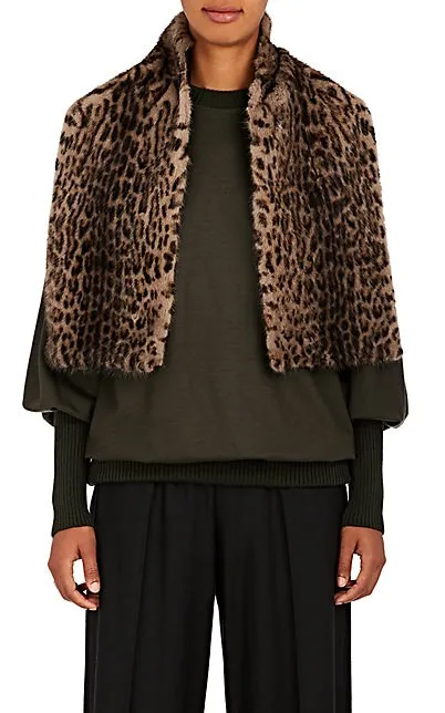 Mink Fur Scarf Leopard