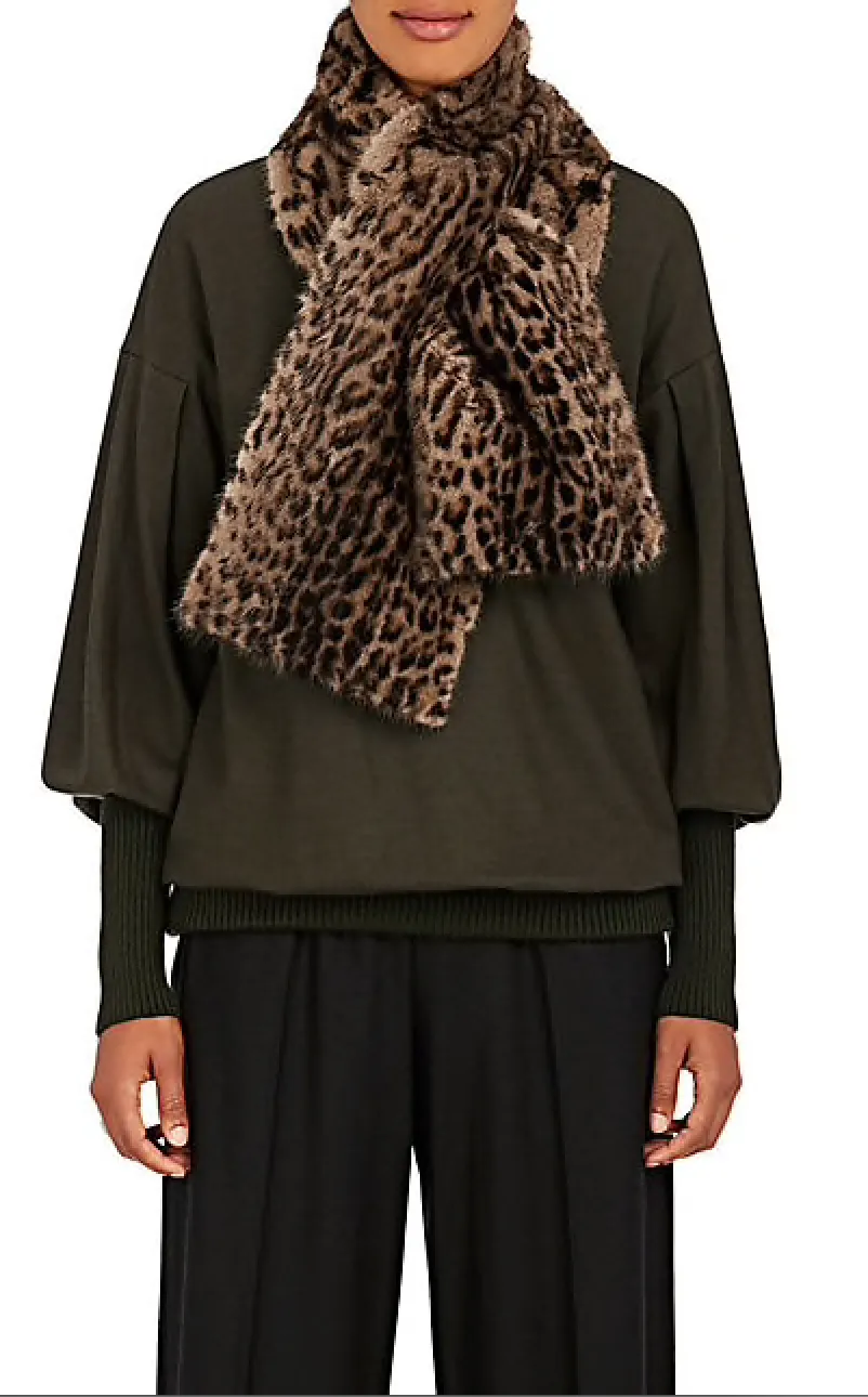 Mink Fur Scarf Leopard