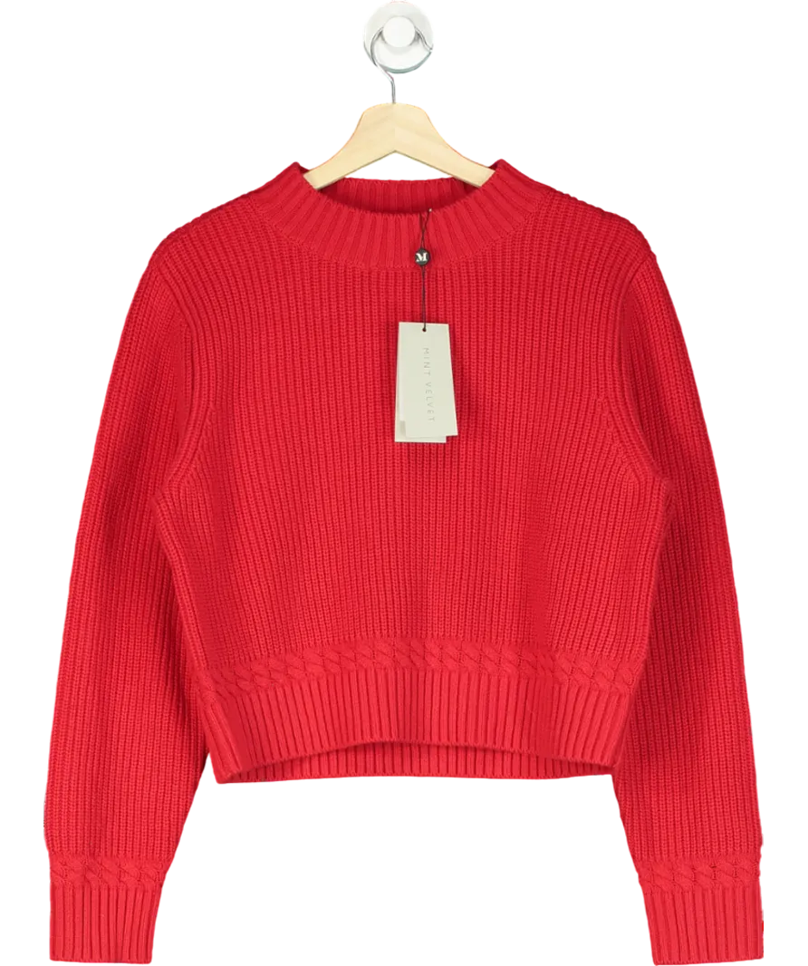 Mint Velvet Red Cotton Blend Jumper UK S