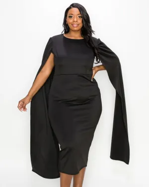 Naomi Cape Dress | Black