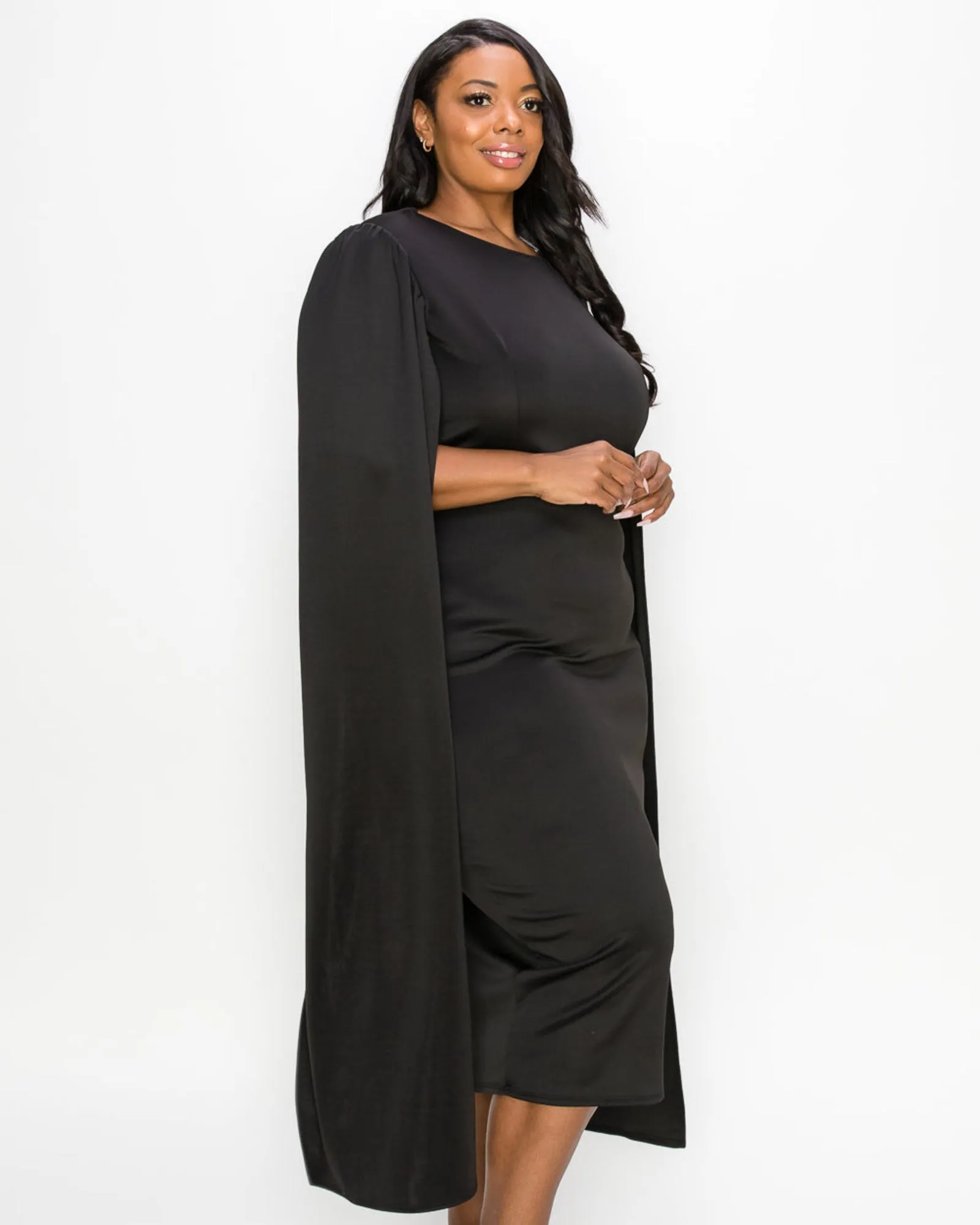 Naomi Cape Dress | Black