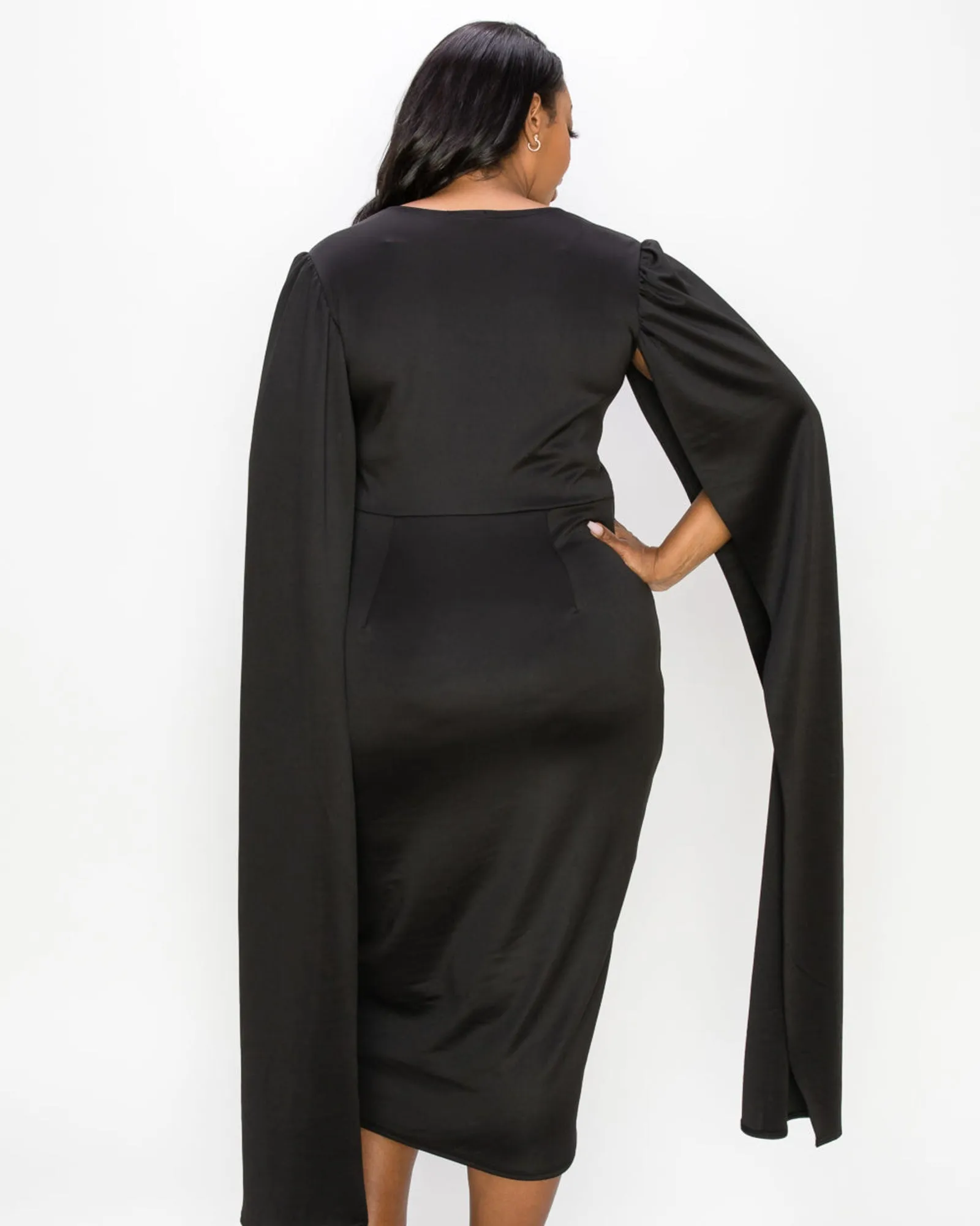 Naomi Cape Dress | Black