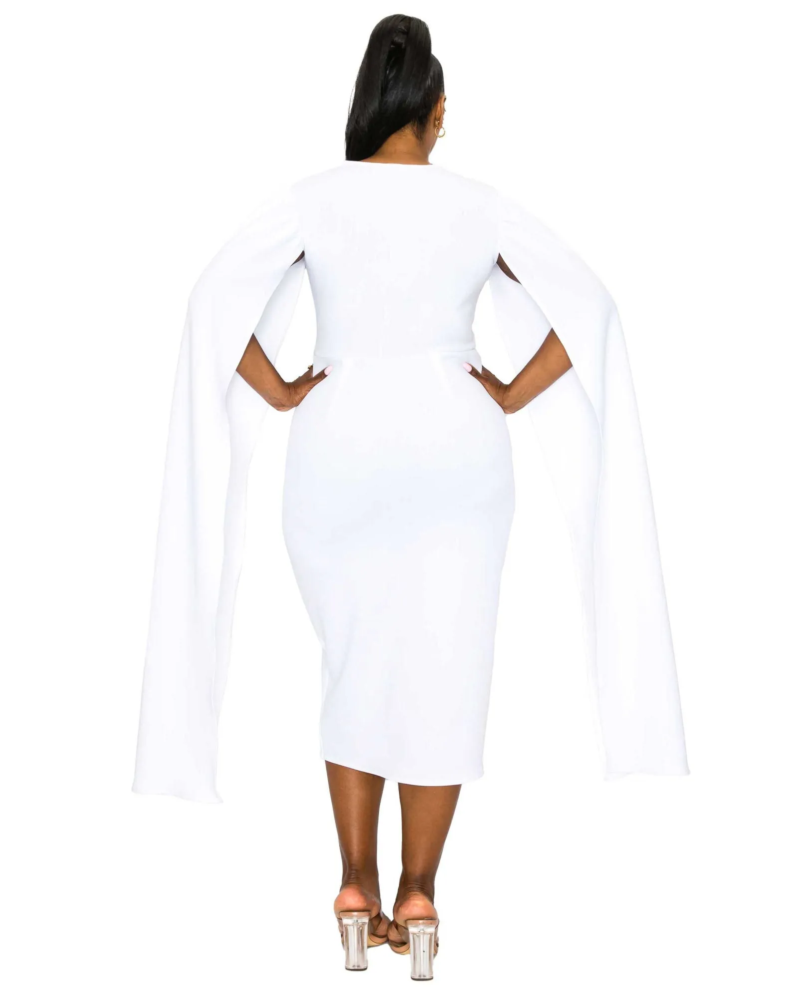 Naomi Cape Dress | Ivory