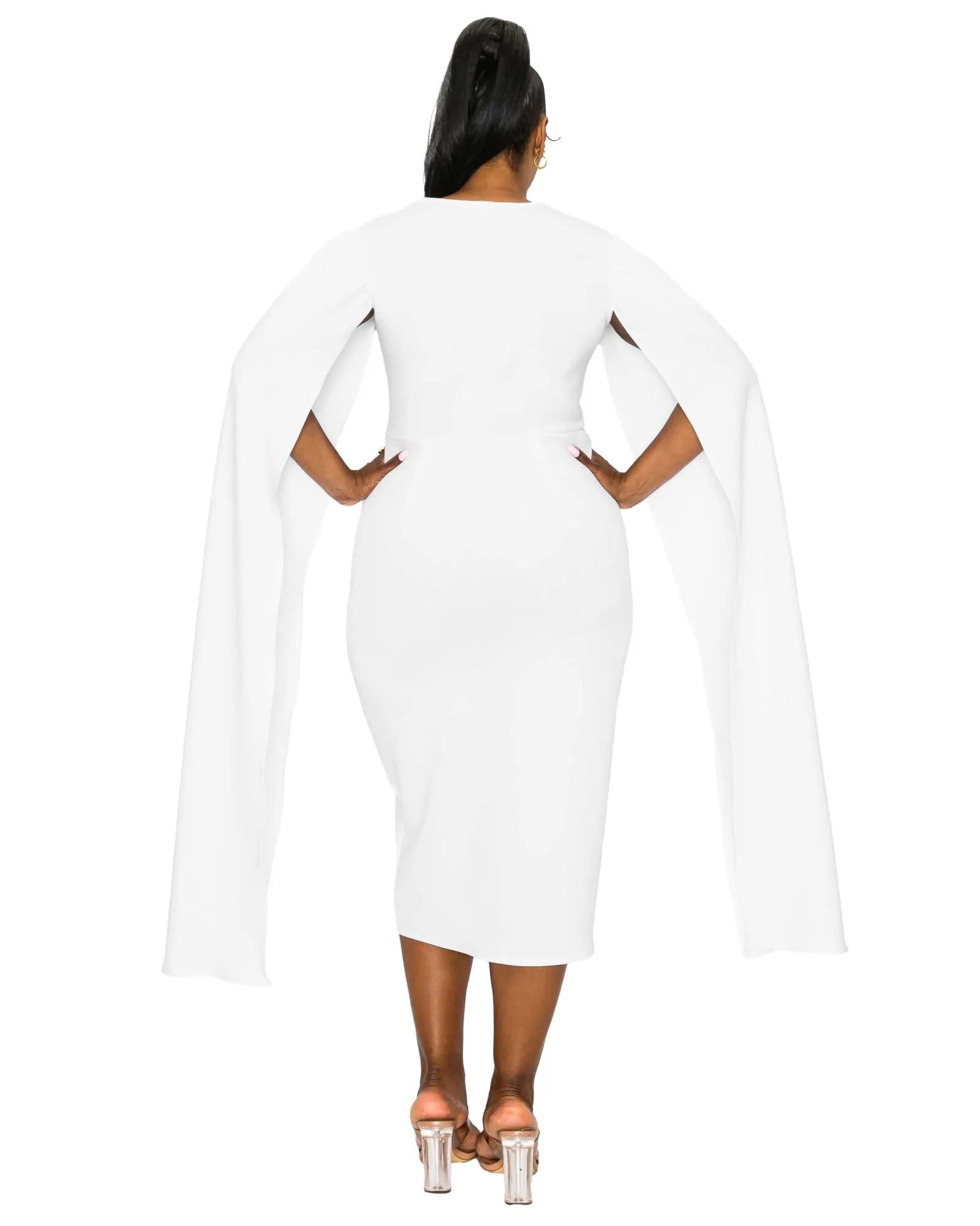 Naomi Cape Dress | Ivory