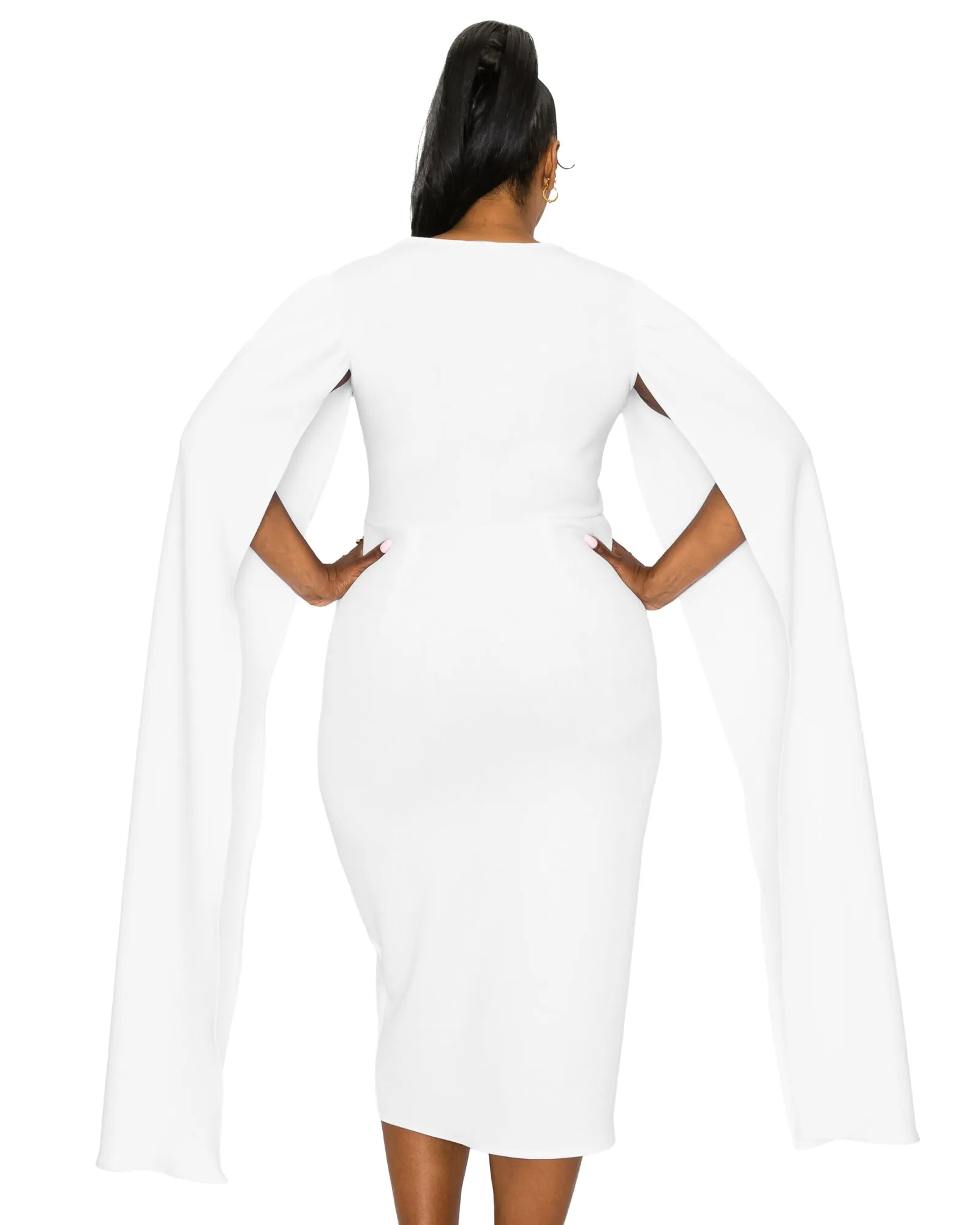 Naomi Cape Dress | Ivory