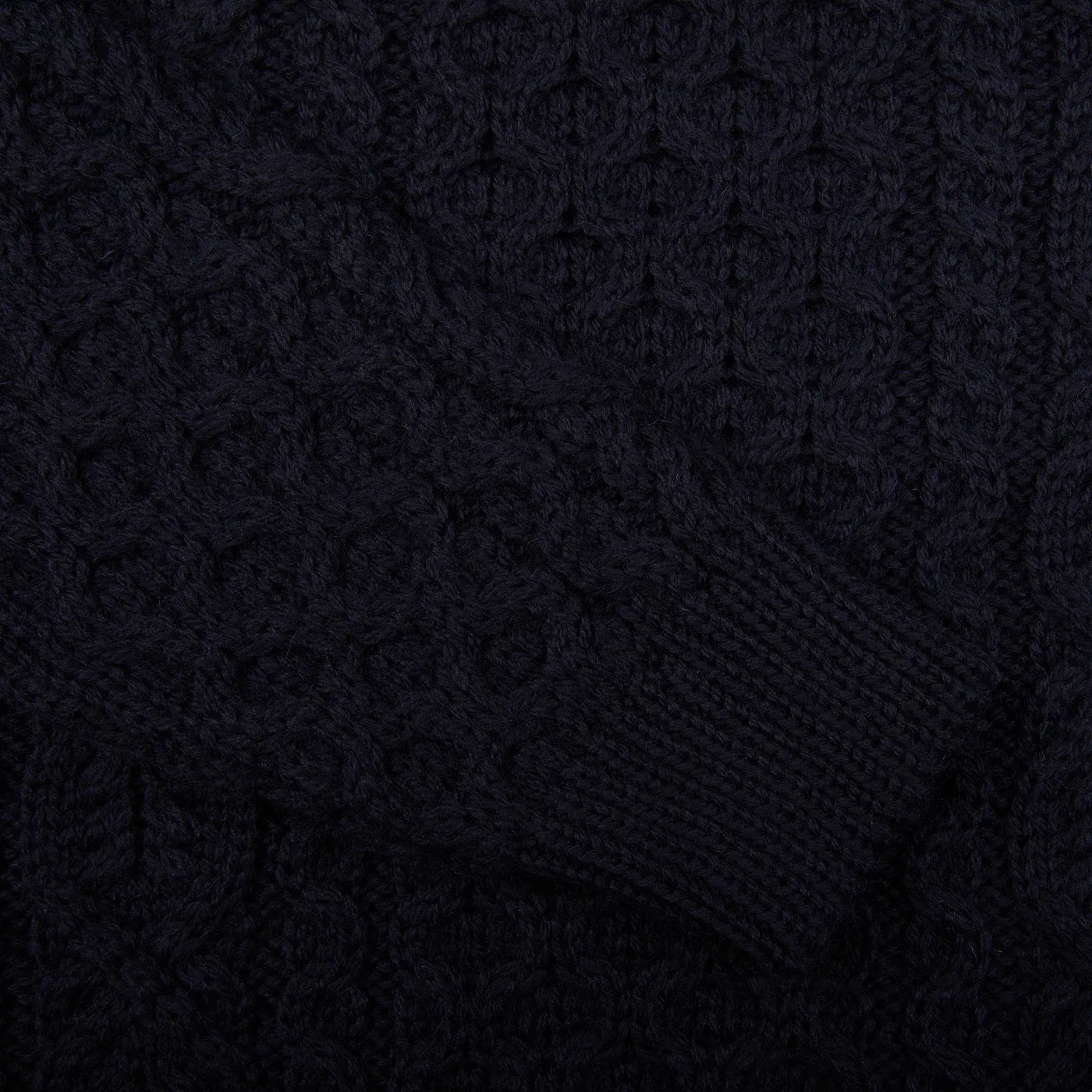 Navy Blue Merino Wool Hudson Aran Jumper