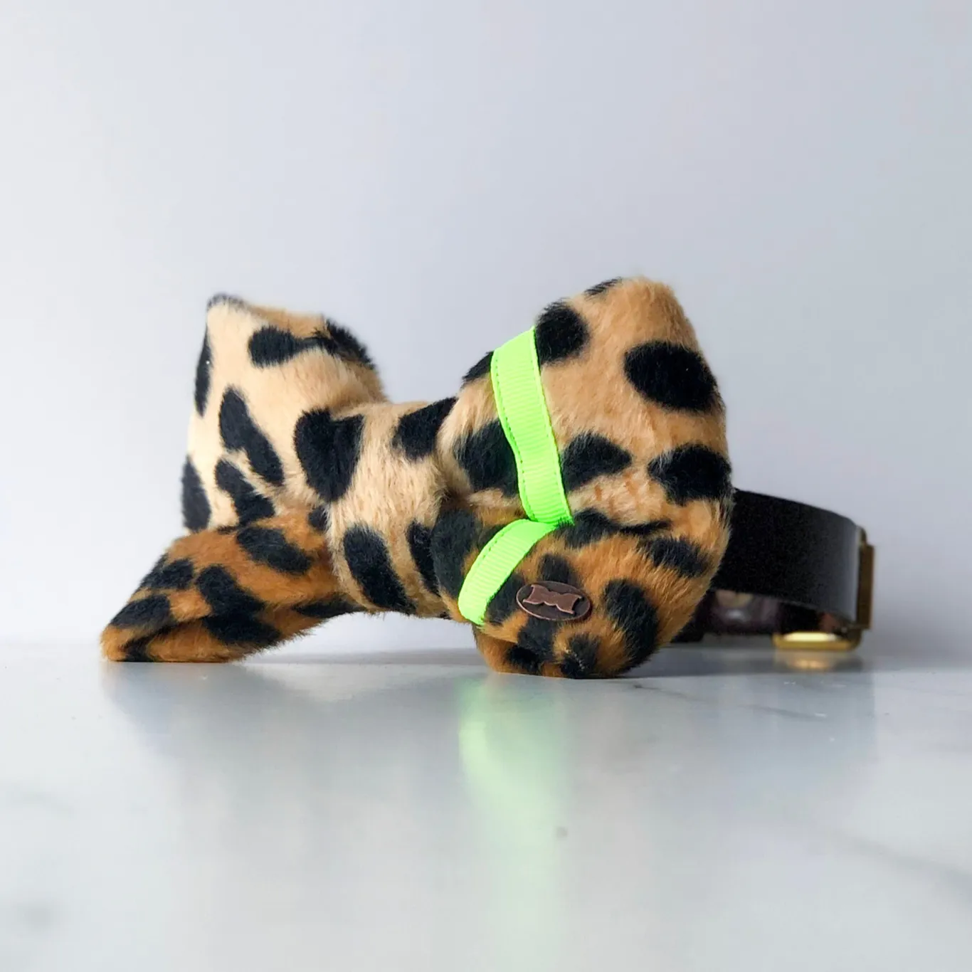 Neon Leopard Dog Bow Tie | Yellow