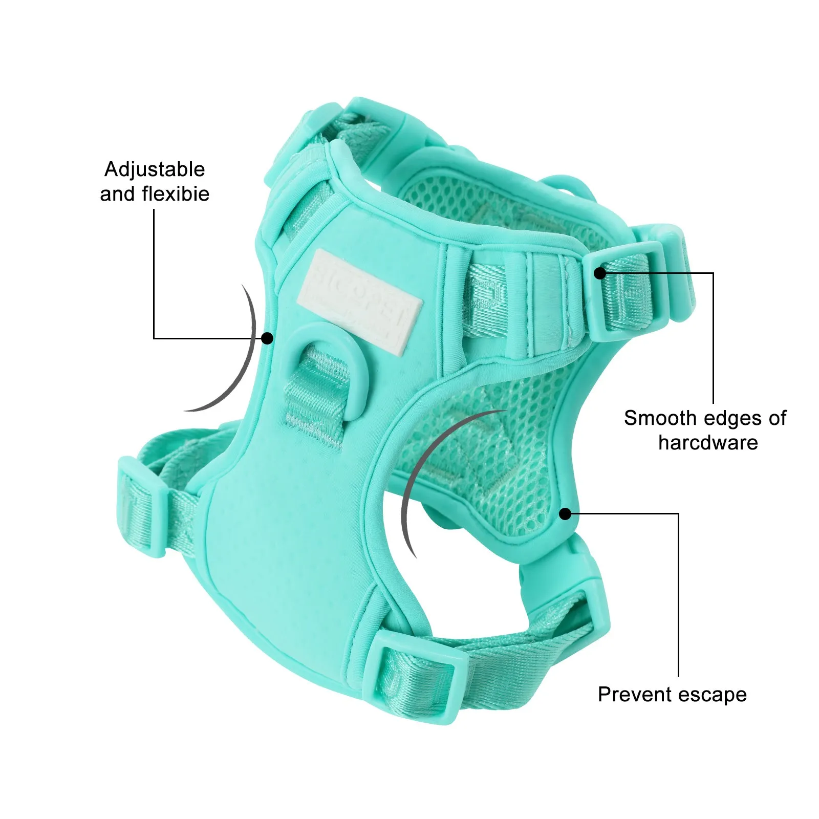 NO PULL ACTIVE  PET HARNESS - MINT GREEN