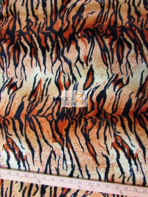 Orange Velboa Tiger Animal Short Pile Fabric / By The Roll - 50 Yards