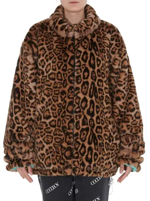 Oversized Leopard Fur Jacket