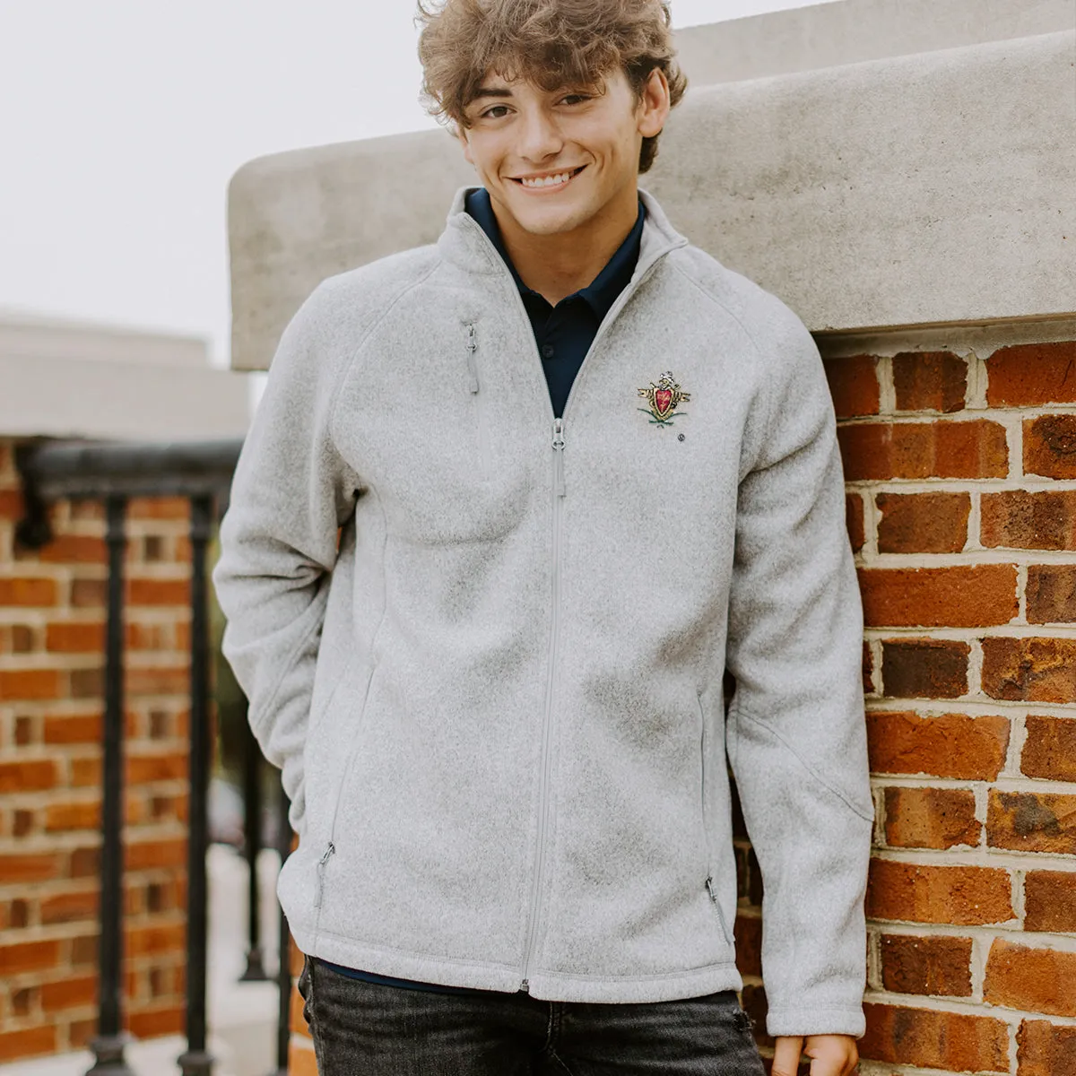 Phi Tau Embroidered Crest Full Zip