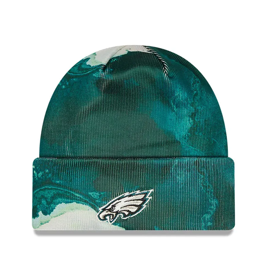 PHILADELPHIA EAGLES New Era Green 2022 Ink Dye Cuff Knit Hat