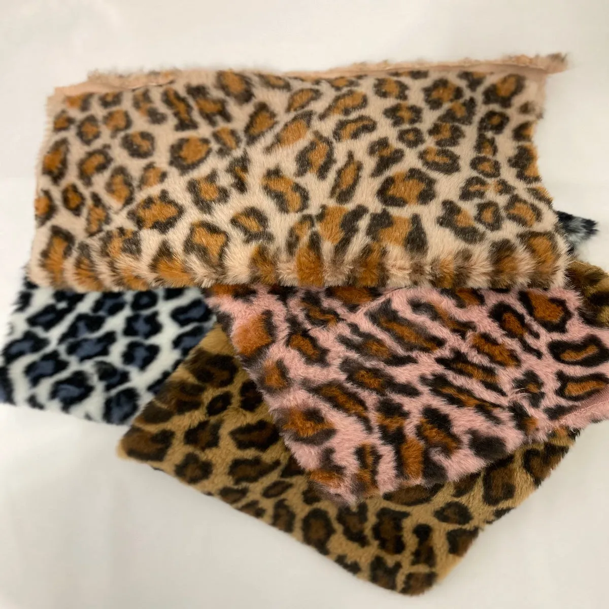 Pink Minky Leopard Faux Fur Fabric