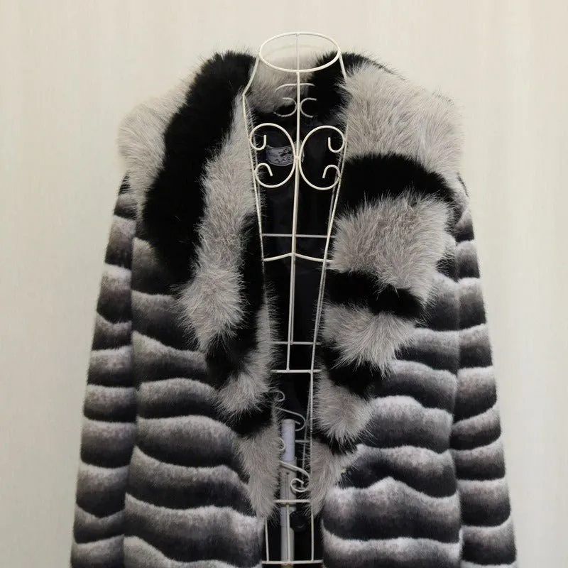 Pre Order:  Zebra Stripes Faux Fur Coat