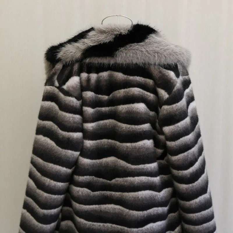 Pre Order:  Zebra Stripes Faux Fur Coat