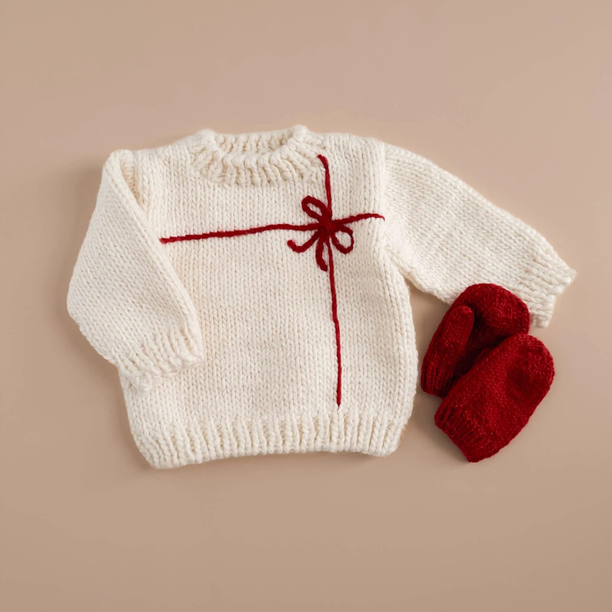 Present Sweater in Cream/Red