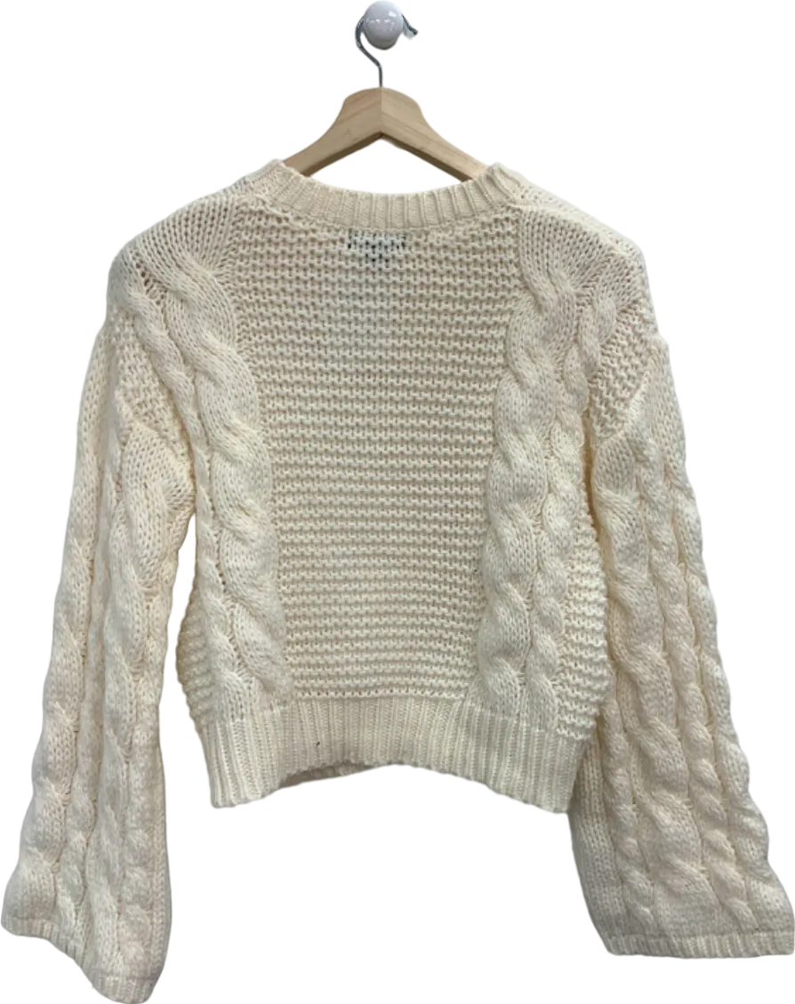 PrettyLittleThing Cream Cable Knit Jumper XS