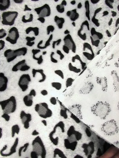 Purple/White Velboa Leopard Animal Short Pile Fabric / By The Roll - 50 Yards