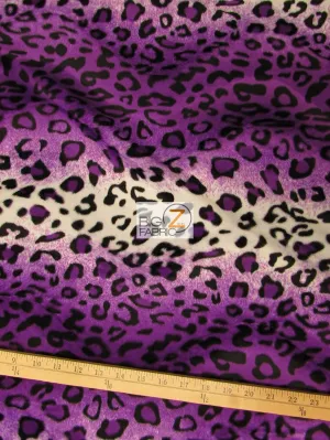 Purple/White Velboa Leopard Animal Short Pile Fabric / By The Roll - 50 Yards