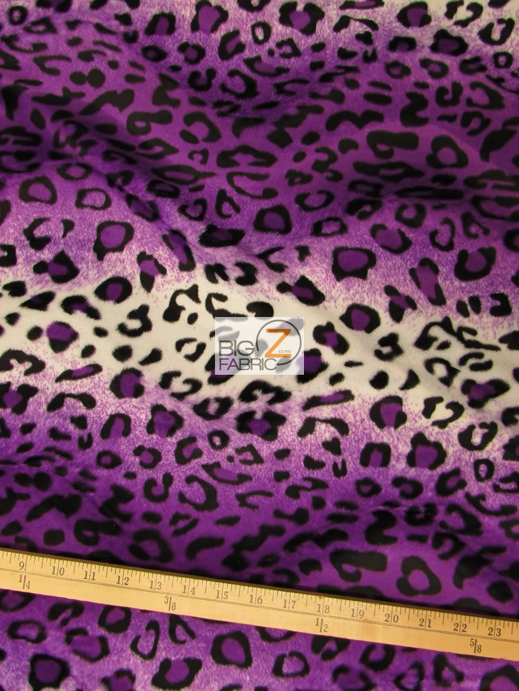 Purple/White Velboa Leopard Animal Short Pile Fabric / Sold By The Yard