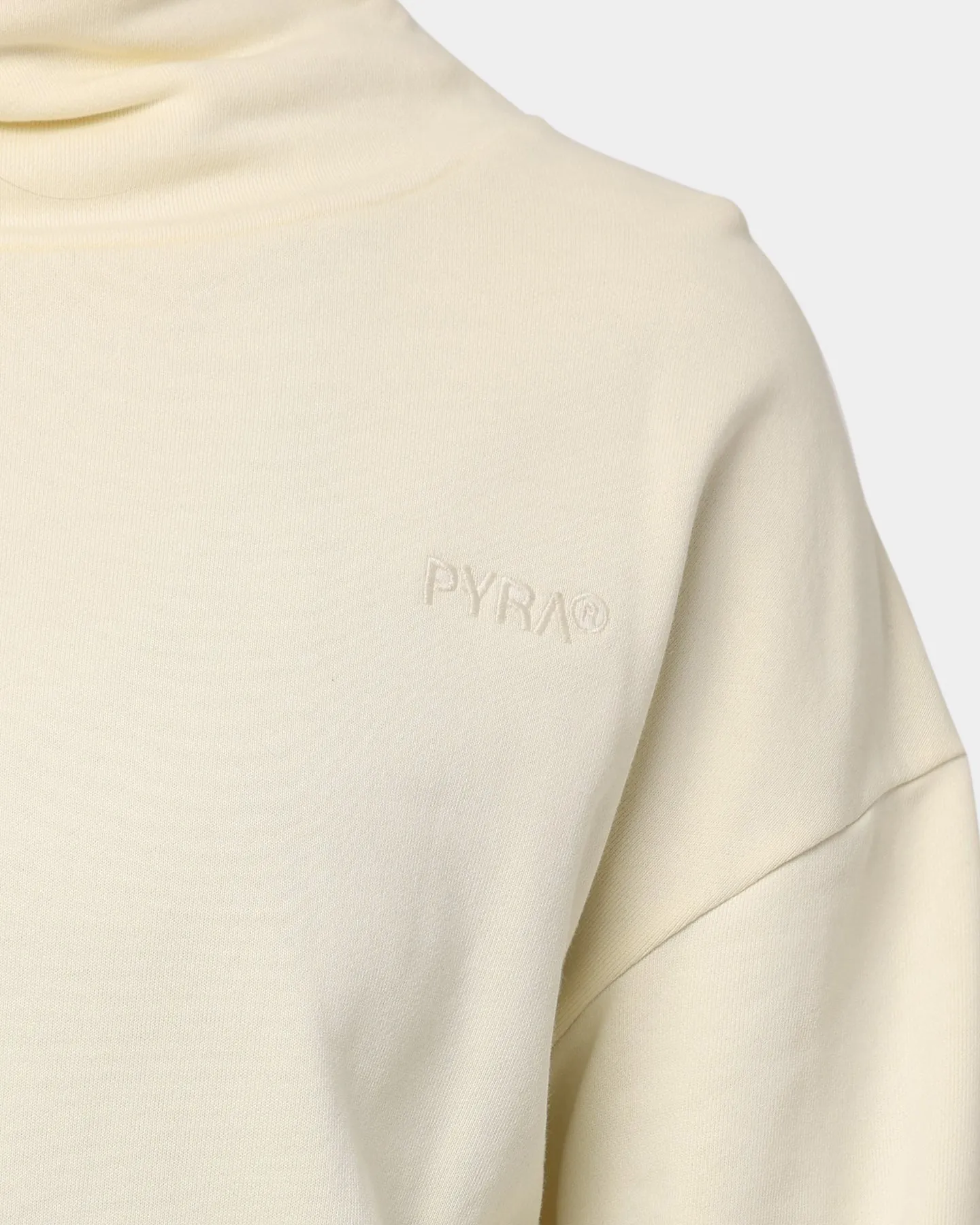 PYRA Women's Oversized Turtleneck Sweater Bone White