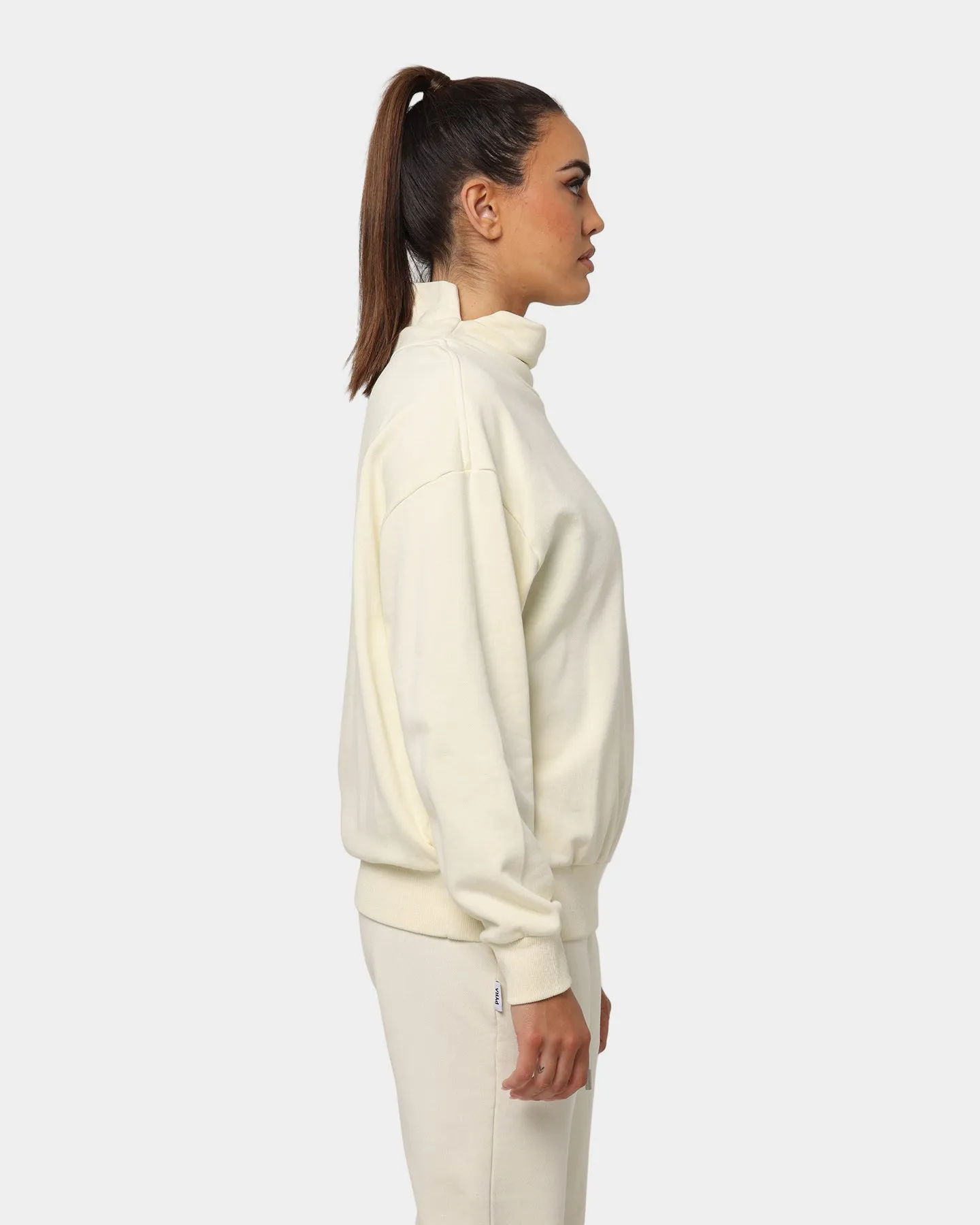 PYRA Women's Oversized Turtleneck Sweater Bone White