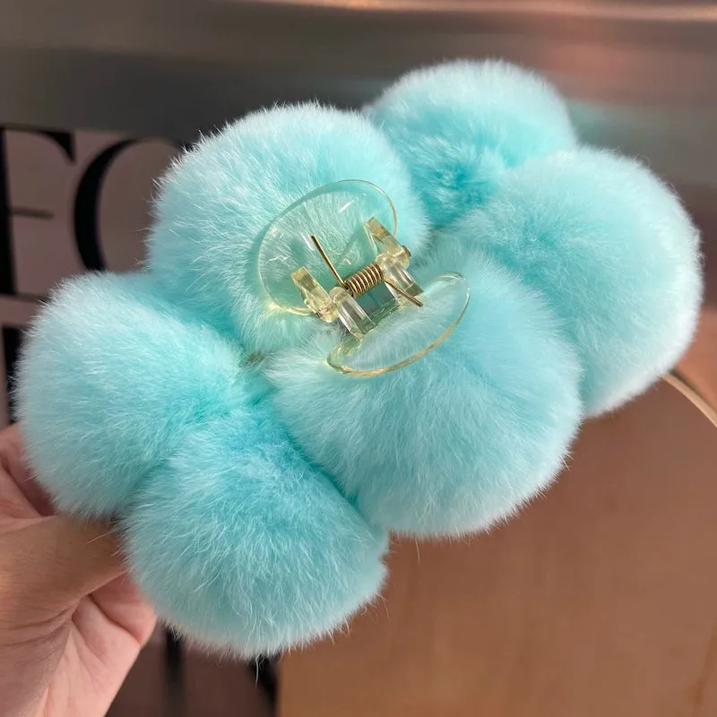 Rabbit Fur Plush Hair Clip