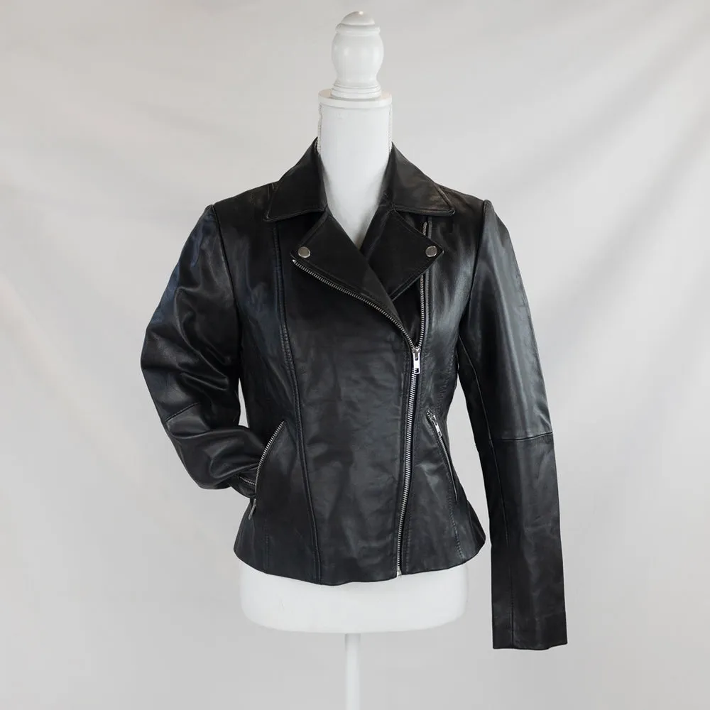 (Real Leather) Embroidered Mrs Leather Jacket for Brides