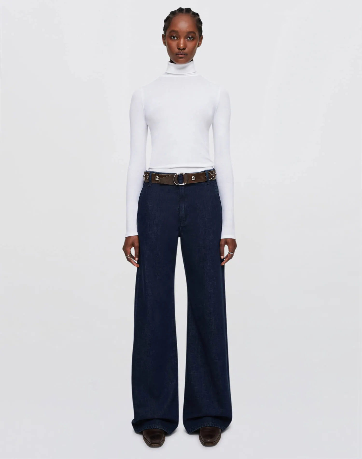 Ribbed Turtleneck - White