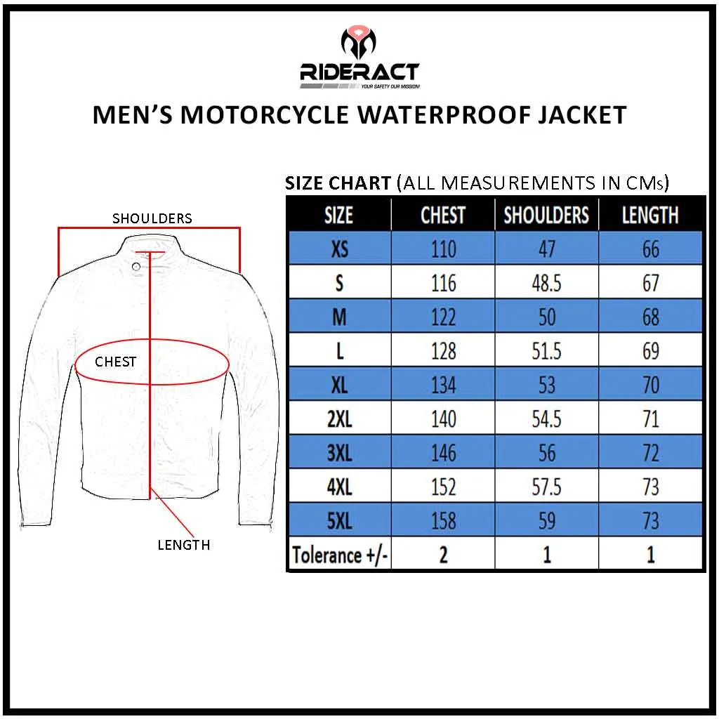 RIDERACT® Textile Waterproof Motorbike Jacket Classic Black Motorcycle Jacket