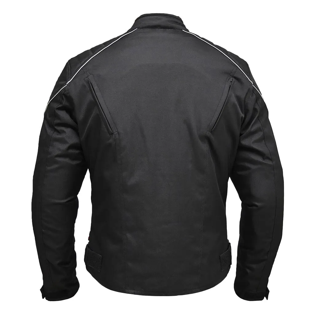 RIDERACT® Textile Waterproof Motorbike Jacket Classic Black Motorcycle Jacket