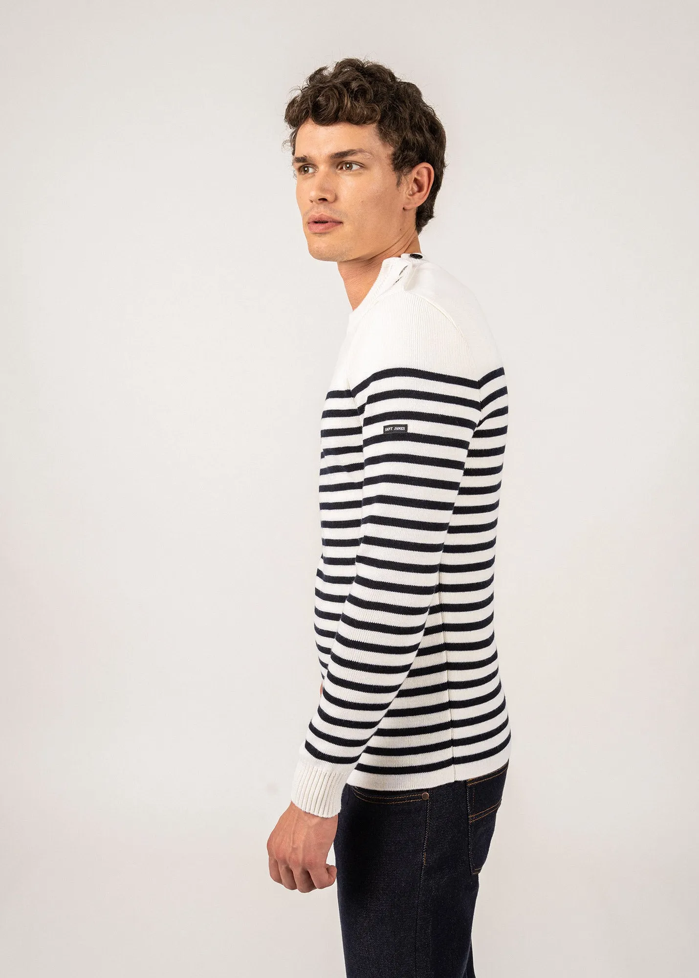 Rochefort striped sailor jumper - slim fit, in merino wool (ECUME/NAVY)