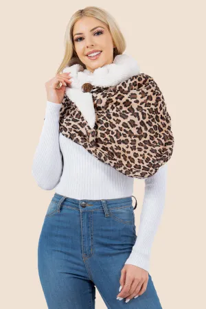 SA-4280 solid leopard design triangle shawl