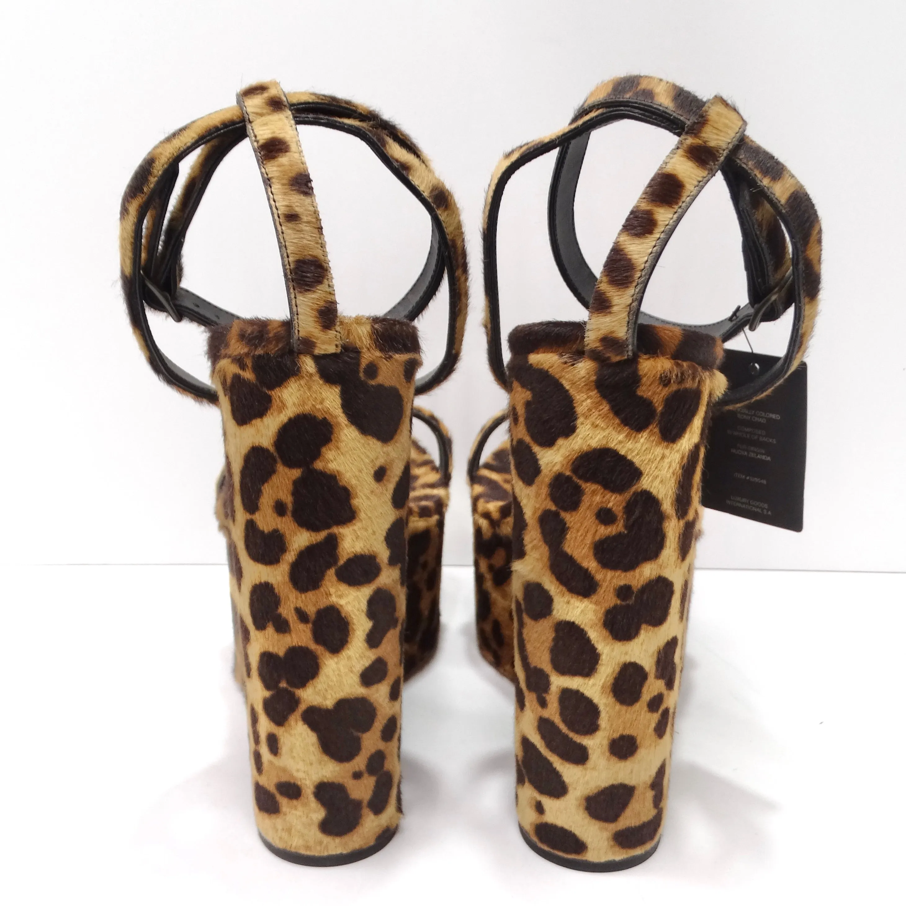 Saint Laurent Frida Wedges Cheetah Print Pony Hair