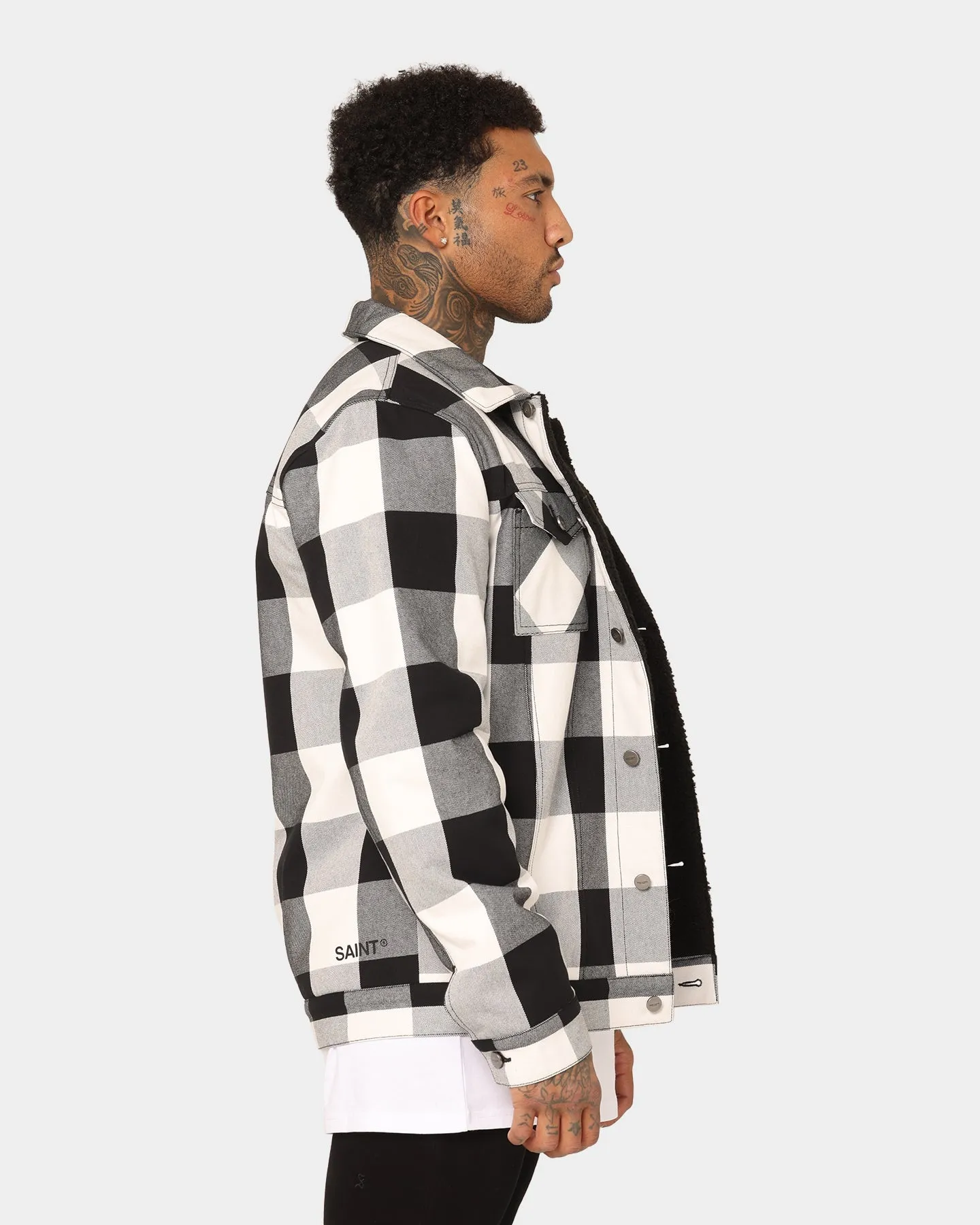 Saint Morta Checks Sherpa Jacket Black/White