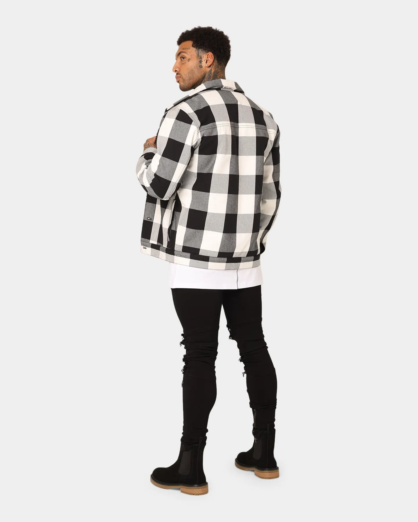 Saint Morta Checks Sherpa Jacket Black/White