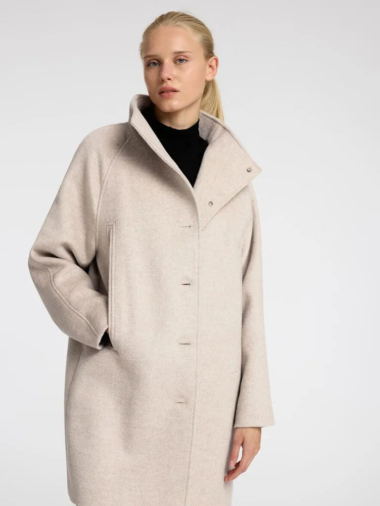 Selected Femme Vinni Wool Coat in Sandshell Melange