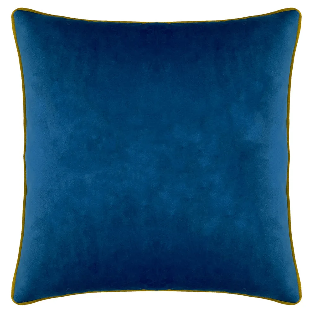 Serpentine Animal Print Cushion Ochre/Blue