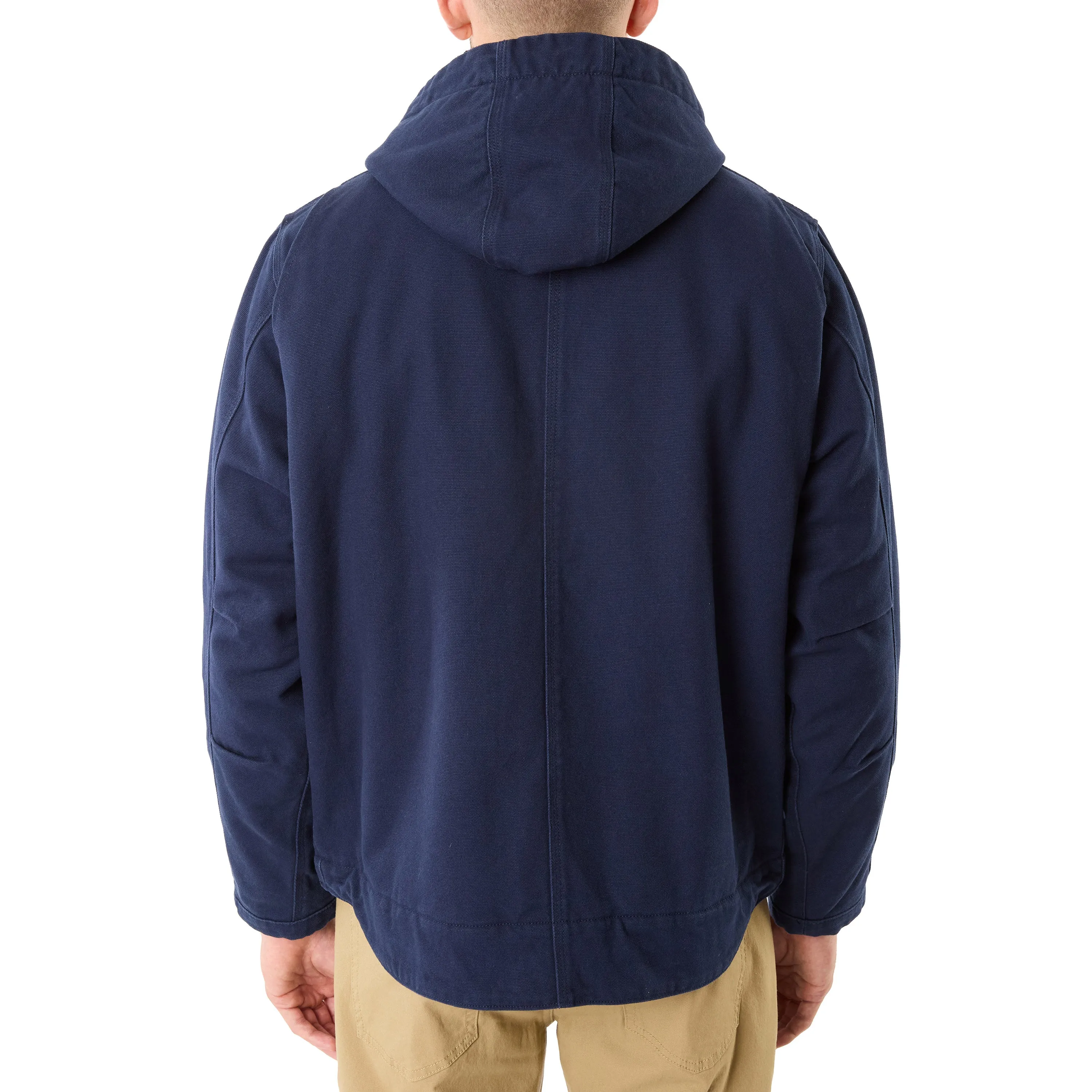 SHERPA-LINED DUCK CANVAS HOODED WORK JACKET