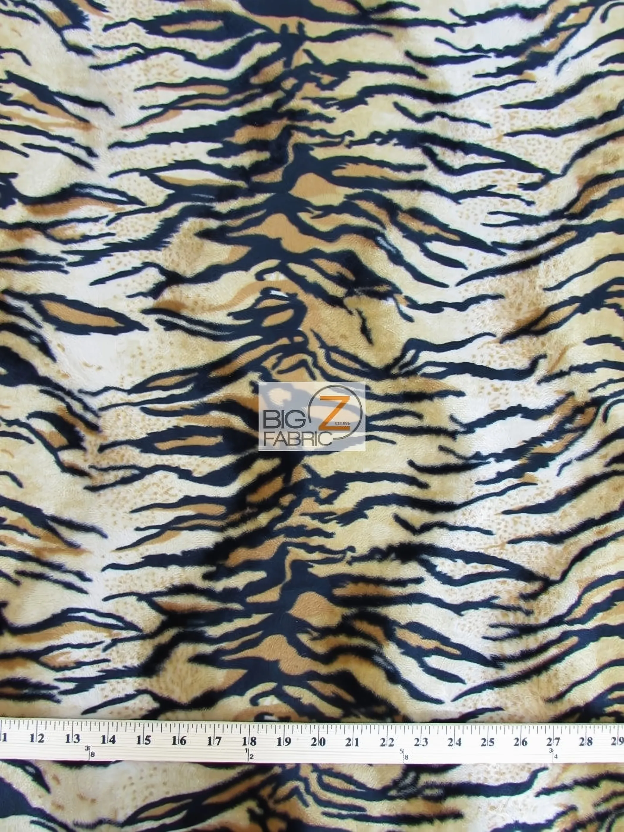 Siberian Tiger Velboa Tiger Animal Short Pile Fabric / By The Roll - 25 Yards