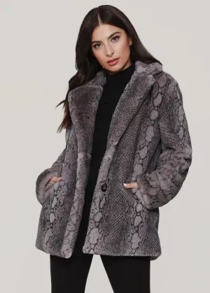 Snake Faux Fur Coat