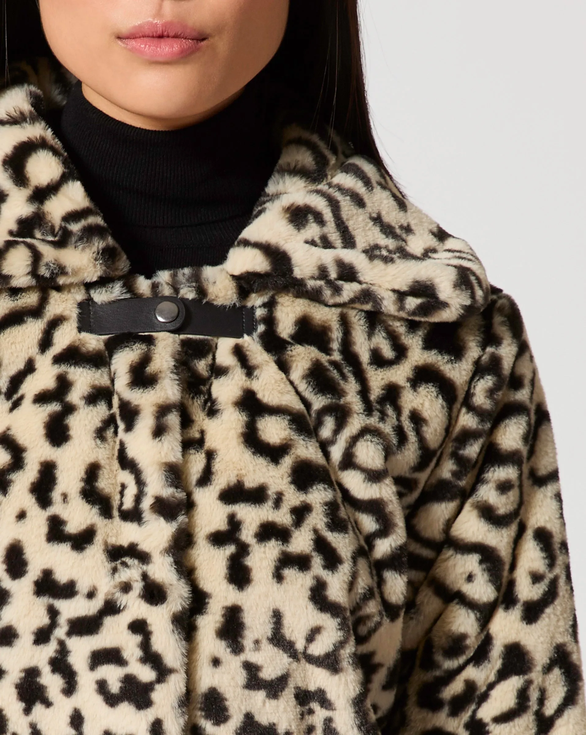 Snow Leopard Faux Fur Jacket